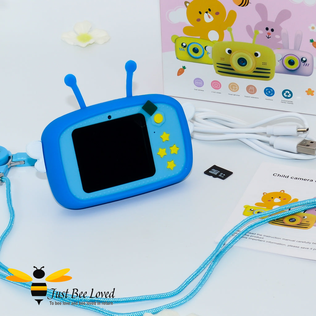 Children's Digital Mini Bumble Bee Camera in pink, yellow, blue colours