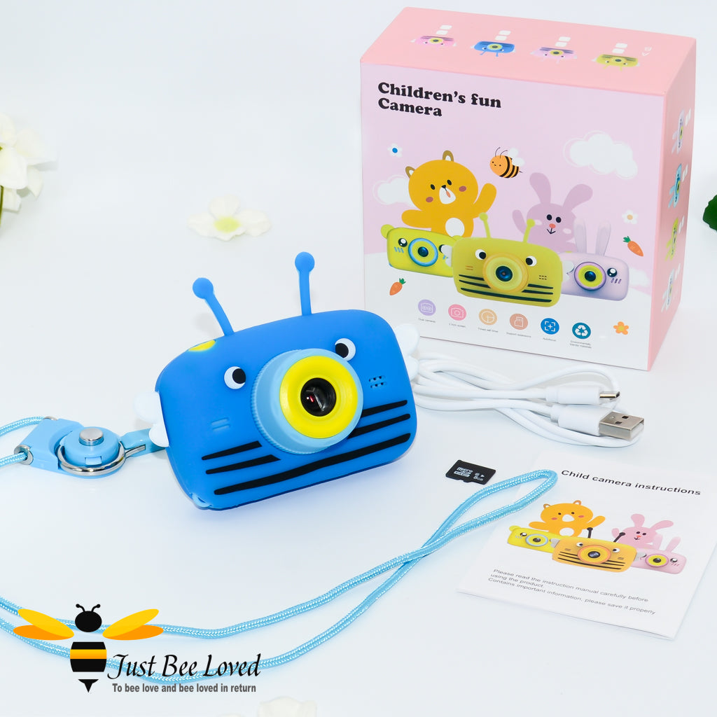 Children's Digital Mini Bumble Bee Camera in pink, yellow, blue colours