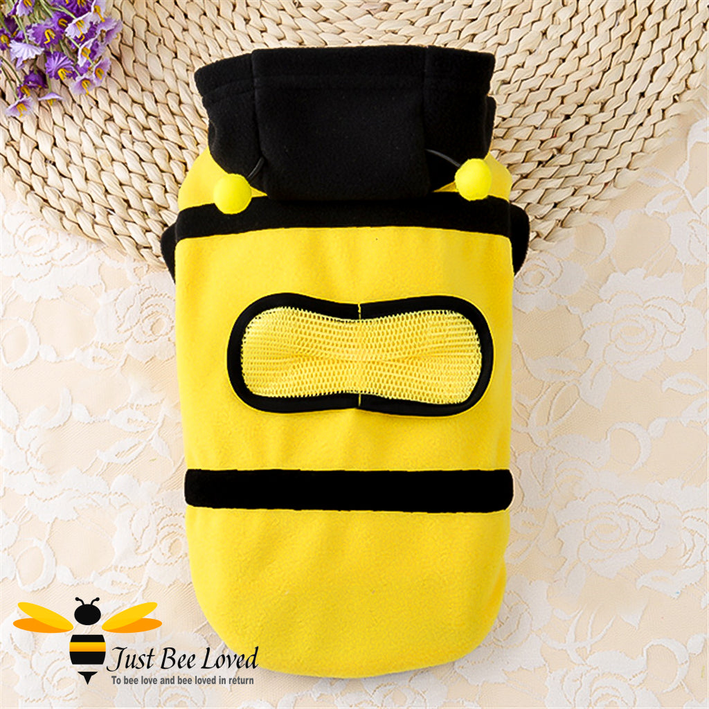 Bumblebee fleece coat fancy dress costume for dogs and puppies