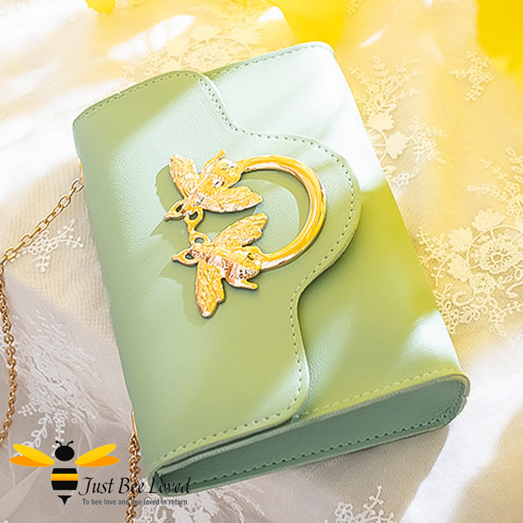 Pastel green mini bees handbag purse