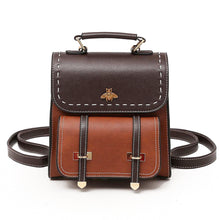 Load image into Gallery viewer, Bee Vegan Leather Backpack Handbags in Brown