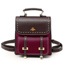 Load image into Gallery viewer, Bumble Bee Vegan Leather Backpack Handbags in Burgundy