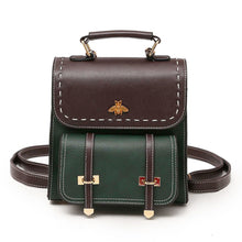 Load image into Gallery viewer, Bee Vegan Leather Backpack Handbags in Green