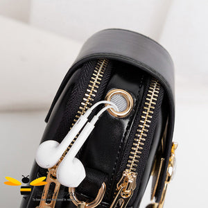 Diamante Bee Mobile and Headphone Crossbody Bag
