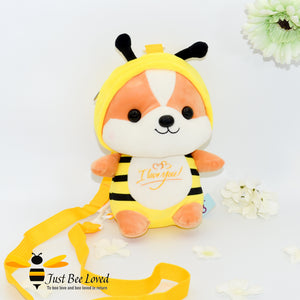 plush bumblebee teddy cross body toy bag